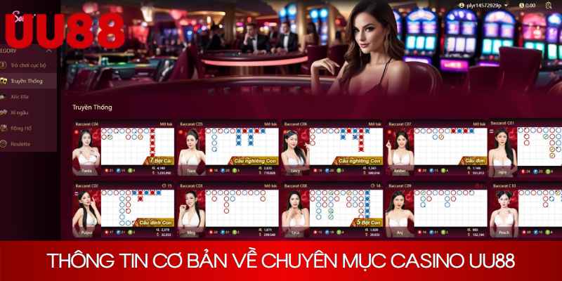 Khái quát thông tin cơ bản về chuyên mục casino UU88