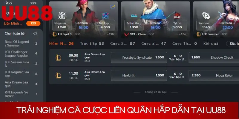 Lý do cá cược liên quân huyền thoại UU88 nổi tiếng